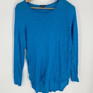 Lilla P.‎ Tunic Top Women Medium Blue Boatneck Quiet Luxury Classic Traditional